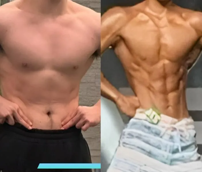 회원 상체 전후 비교